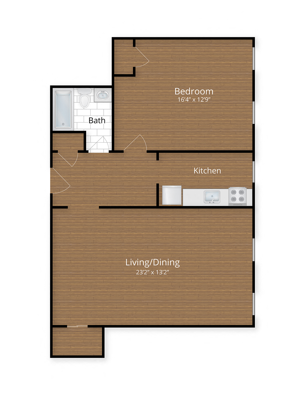 President Madison Apartments Washington DC One Bedroom Floor Plan  at President Madison, Washington, DC